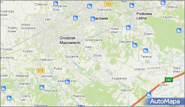 mapa Opypy, Opypy na mapie Targeo