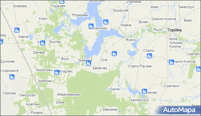 mapa Orle gmina Topólka, Orle gmina Topólka na mapie Targeo