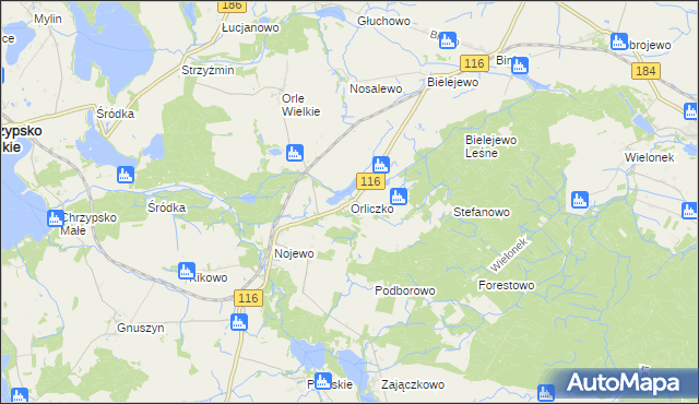 mapa Orliczko, Orliczko na mapie Targeo