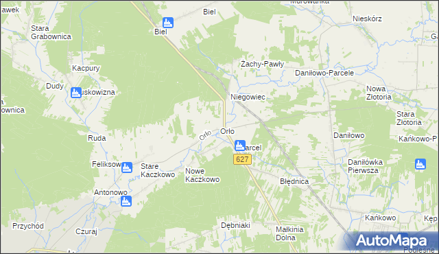 mapa Orło gmina Małkinia Górna, Orło gmina Małkinia Górna na mapie Targeo