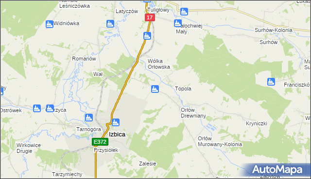 mapa Orłów Drewniany-Kolonia, Orłów Drewniany-Kolonia na mapie Targeo