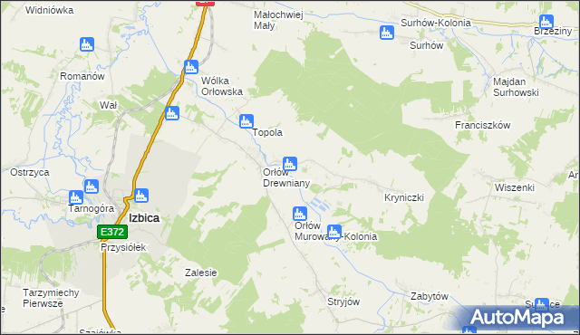 mapa Orłów Murowany, Orłów Murowany na mapie Targeo