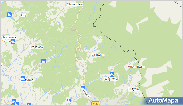 mapa Orłowiec, Orłowiec na mapie Targeo