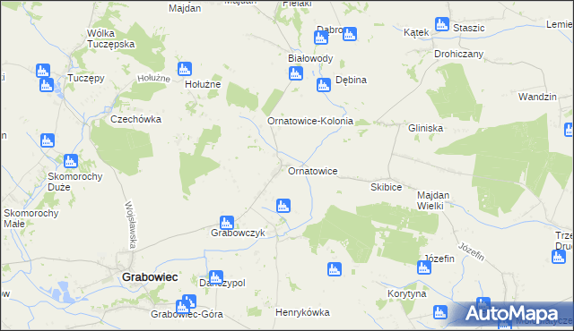 mapa Ornatowice, Ornatowice na mapie Targeo