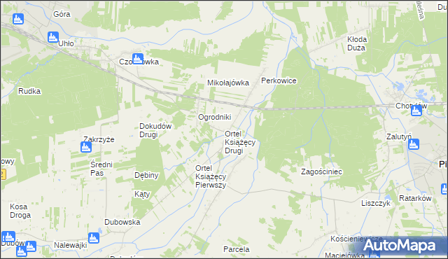 mapa Ortel Książęcy Drugi, Ortel Książęcy Drugi na mapie Targeo