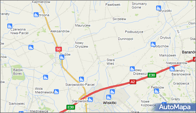 mapa Oryszew-Osada, Oryszew-Osada na mapie Targeo