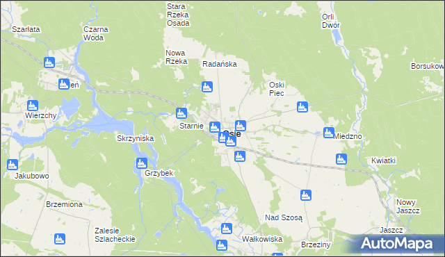 mapa Osie, Osie na mapie Targeo