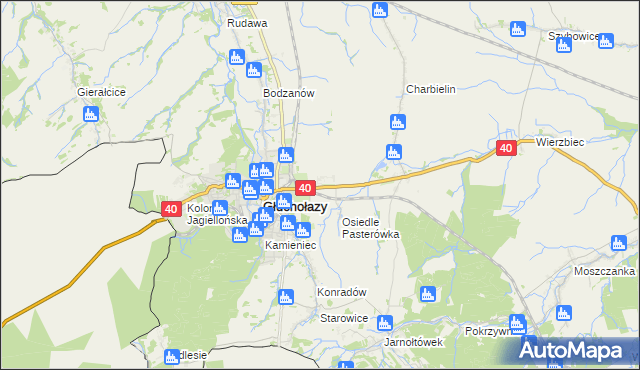 mapa Osiedle Pionierów, Osiedle Pionierów na mapie Targeo