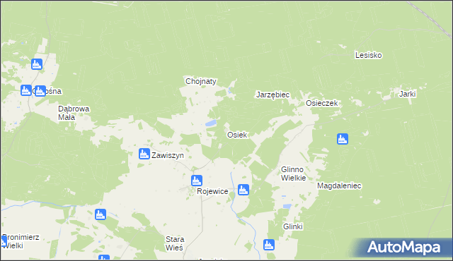 mapa Osiek gmina Solec Kujawski, Osiek gmina Solec Kujawski na mapie Targeo