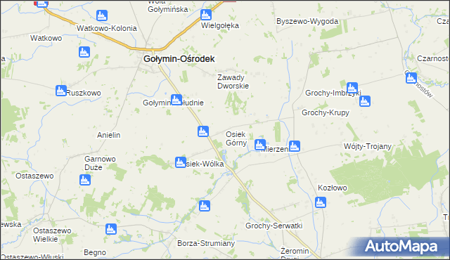 mapa Osiek Górny, Osiek Górny na mapie Targeo