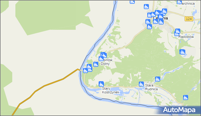 mapa Osinów Dolny, Osinów Dolny na mapie Targeo