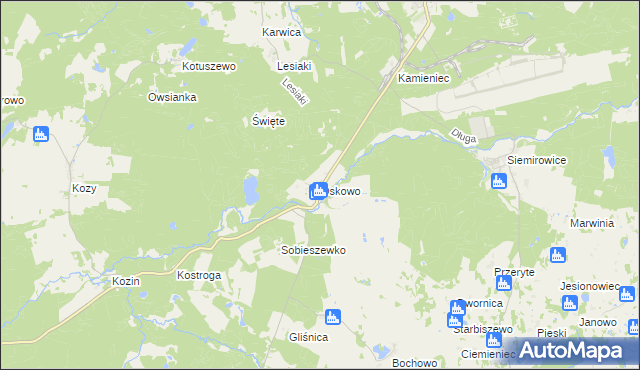 mapa Oskowo, Oskowo na mapie Targeo