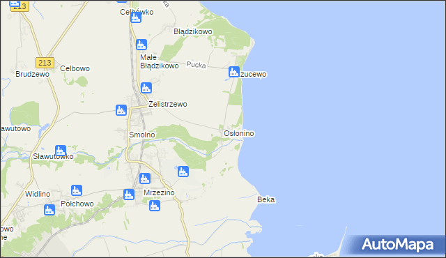mapa Osłonino, Osłonino na mapie Targeo