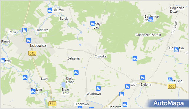 mapa Osówka gmina Lubowidz, Osówka gmina Lubowidz na mapie Targeo
