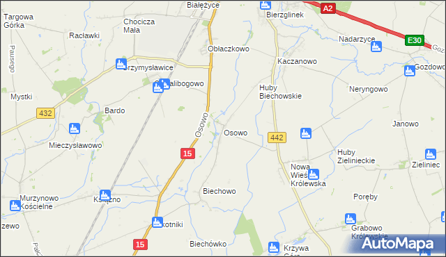 mapa Osowo gmina Września, Osowo gmina Września na mapie Targeo