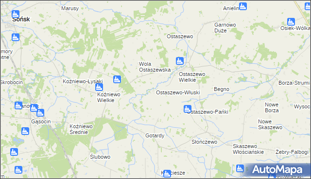 mapa Ostaszewo-Włuski, Ostaszewo-Włuski na mapie Targeo