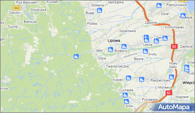 mapa Ostre, Ostre na mapie Targeo