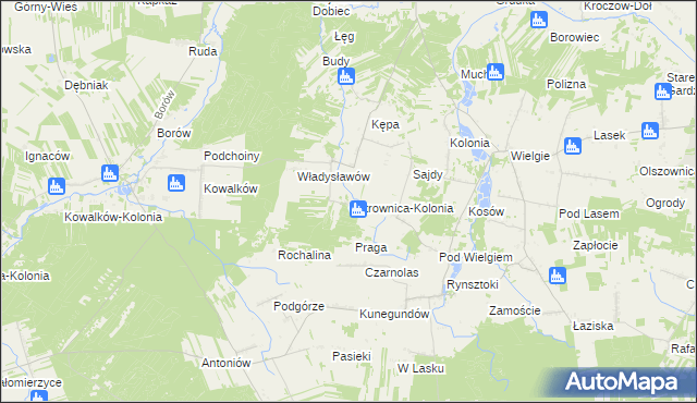 mapa Ostrownica-Kolonia, Ostrownica-Kolonia na mapie Targeo