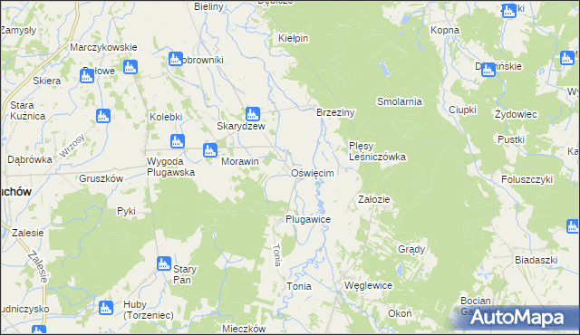 mapa Oświęcim gmina Doruchów, Oświęcim gmina Doruchów na mapie Targeo