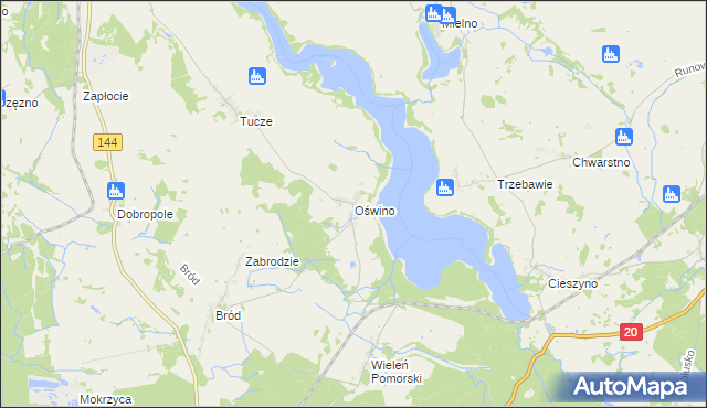 mapa Oświno, Oświno na mapie Targeo