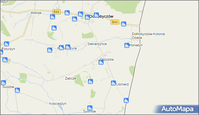 mapa Oszczów, Oszczów na mapie Targeo