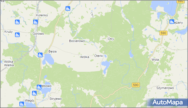 mapa Oterki, Oterki na mapie Targeo