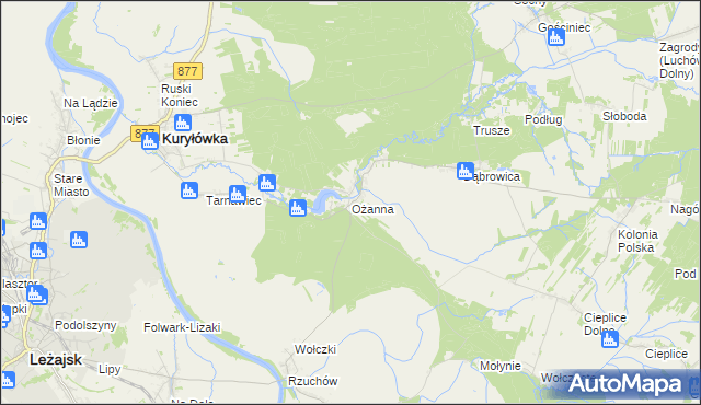 mapa Ożanna, Ożanna na mapie Targeo