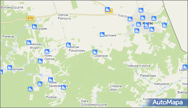 mapa Ozierskie, Ozierskie na mapie Targeo