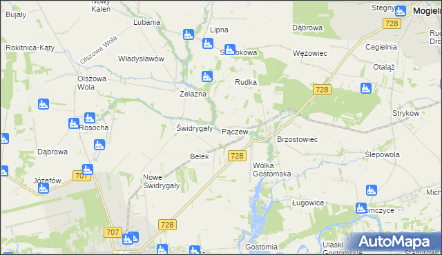 mapa Pączew, Pączew na mapie Targeo