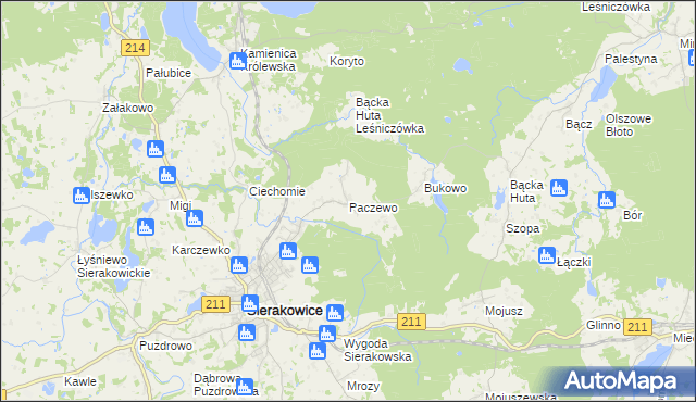 mapa Paczewo, Paczewo na mapie Targeo