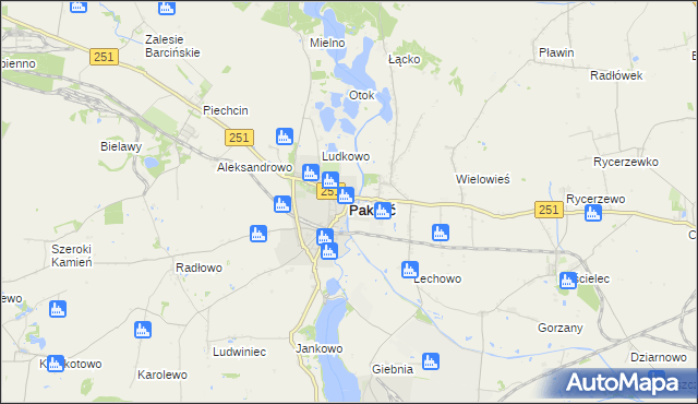 mapa Pakość powiat inowrocławski, Pakość powiat inowrocławski na mapie Targeo