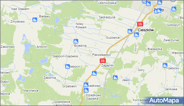 mapa Pakosławsko, Pakosławsko na mapie Targeo