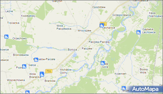 mapa Palczew, Palczew na mapie Targeo