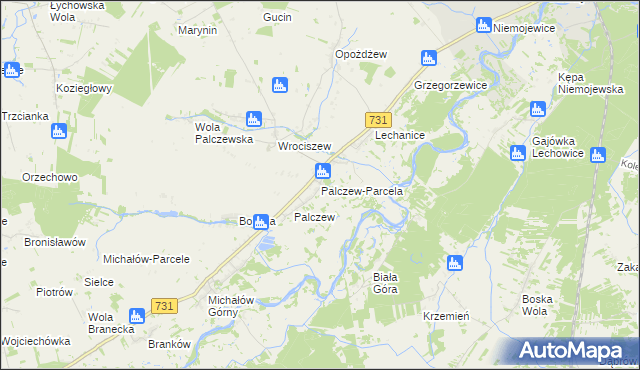 mapa Palczew-Parcela, Palczew-Parcela na mapie Targeo