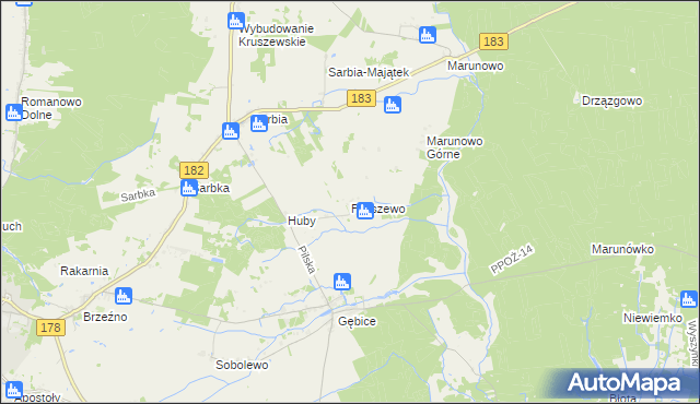 mapa Paliszewo, Paliszewo na mapie Targeo