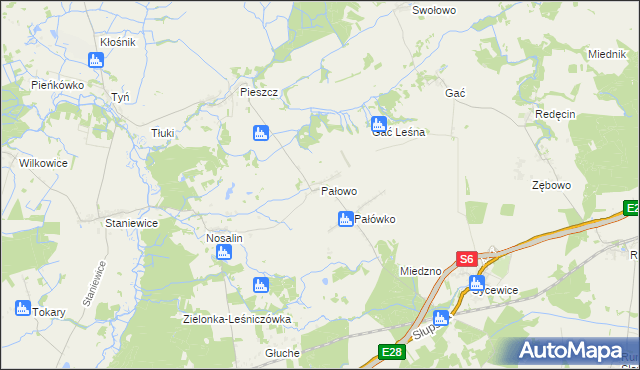 mapa Pałowo, Pałowo na mapie Targeo