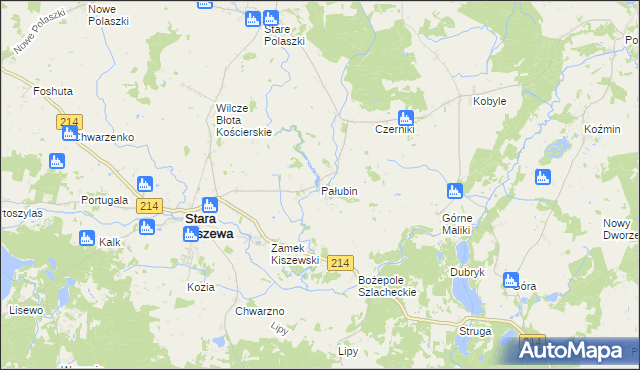 mapa Pałubin, Pałubin na mapie Targeo