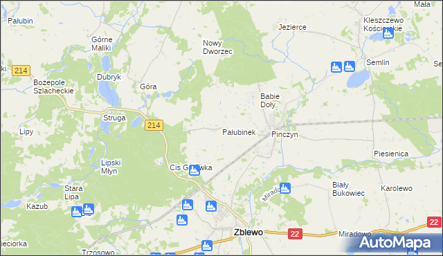 mapa Pałubinek, Pałubinek na mapie Targeo