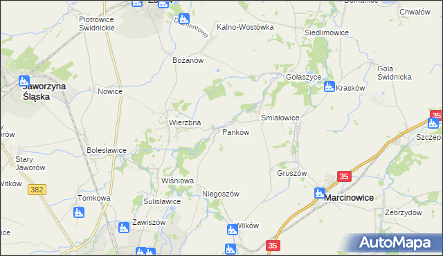 mapa Panków, Panków na mapie Targeo