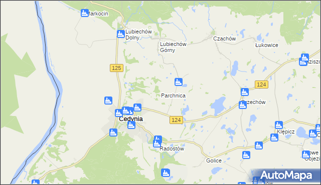 mapa Parchnica, Parchnica na mapie Targeo