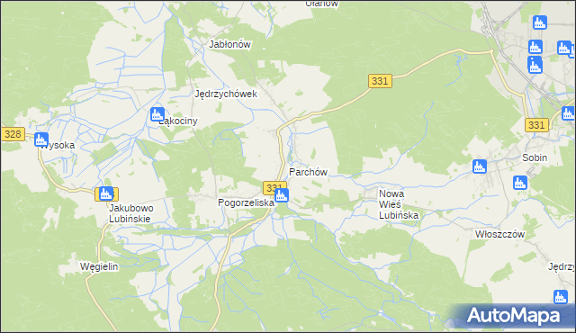 mapa Parchów, Parchów na mapie Targeo