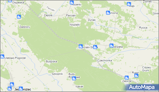 mapa Parciaki-Stacja, Parciaki-Stacja na mapie Targeo