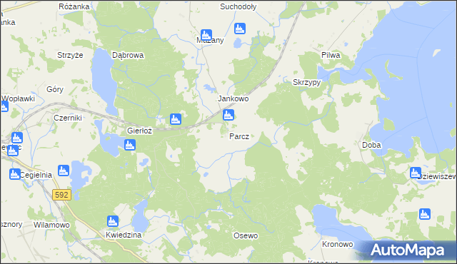 mapa Parcz, Parcz na mapie Targeo