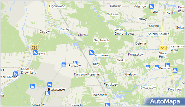 mapa Parczówek, Parczówek na mapie Targeo