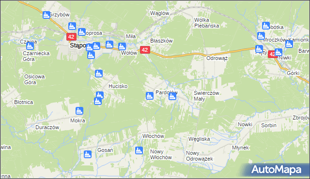 mapa Pardołów, Pardołów na mapie Targeo