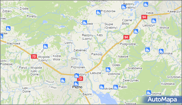 mapa Parkosz, Parkosz na mapie Targeo