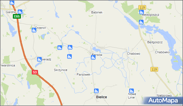 mapa Parsów, Parsów na mapie Targeo