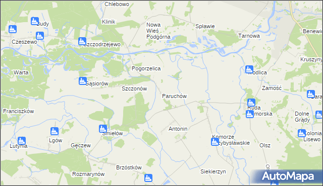 mapa Paruchów, Paruchów na mapie Targeo