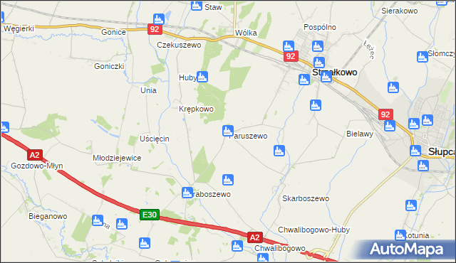 mapa Paruszewo, Paruszewo na mapie Targeo