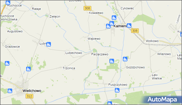 mapa Parzęczewo, Parzęczewo na mapie Targeo